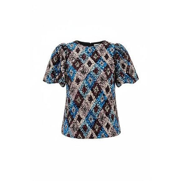 POMANDER PLACE Multi Sequin Jada Blouse Size M NWT Retail $128 Tuckernuck - Picture 7 of 7